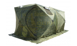 Палатка зимняя Стэк Куб-3 ДУБЛЬ (трехслойная, дышащая, камуфляж, москитная сетка)